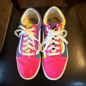 Vans Women's Colorful Canvas Sneakers - Pink, Purple, Yellow, Blue